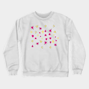 Pink and Yellow Hearts Crewneck Sweatshirt